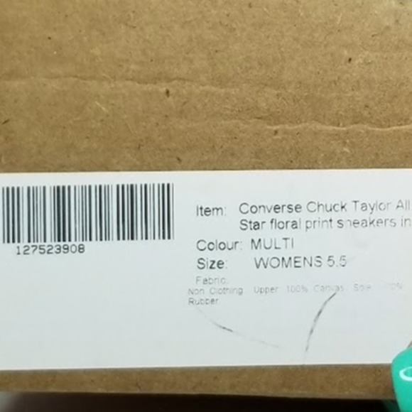 Converse Chuck Taylor All Star Floral Print Sneaker Women's Size 5.5 Lilac NWT - Picture 8 of 8